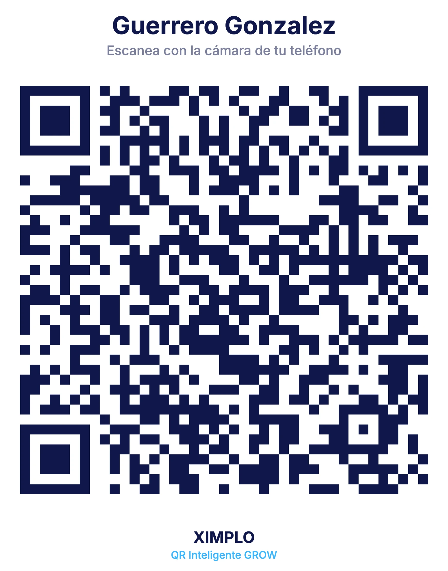 Código QR de GUERRERO GONZALEZ para contacto rápido desde la cámara del teléfono